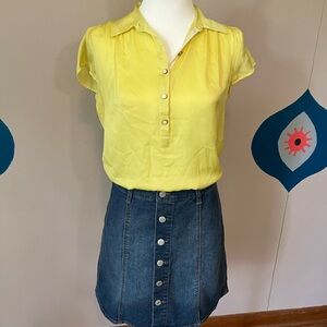 LOFT Yellow Button-Down Women's Shirt